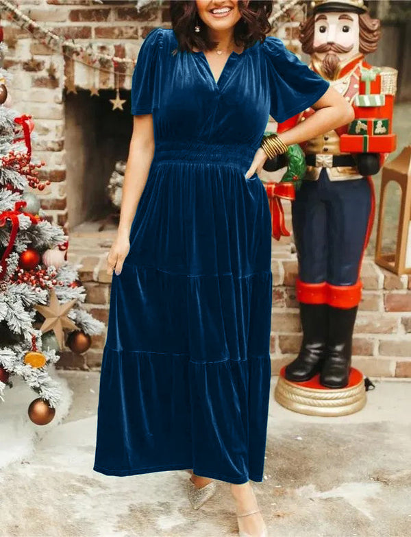 Christmas Sale 50% OFF - 2024 New Women's Velvet Tiered Maxi Dress (Buy 2 Free Shipping)