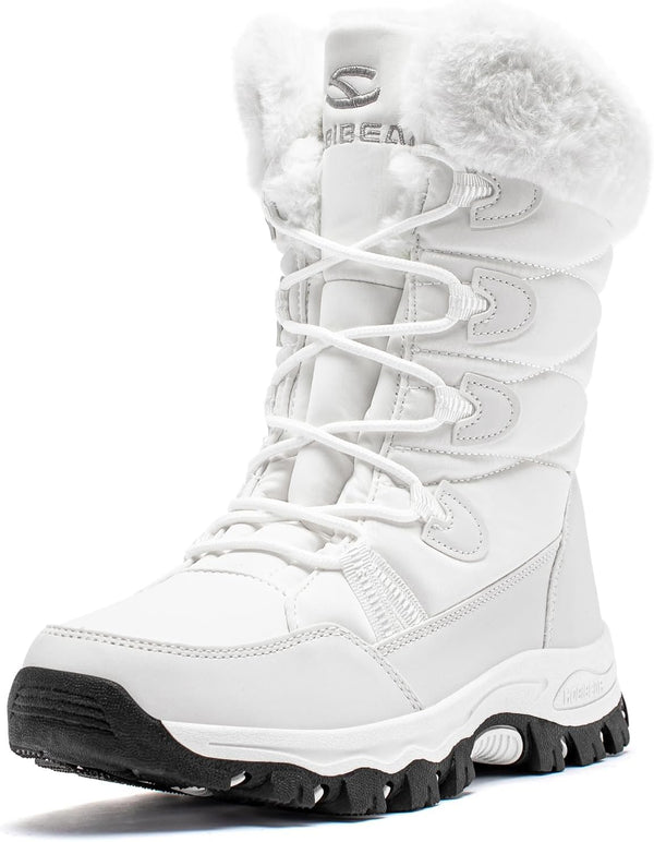 HOBIBEAR Women's Waterproof Winter Snow Boots Lightweight Warm Faux Fur Lined Mid-Calf Booties